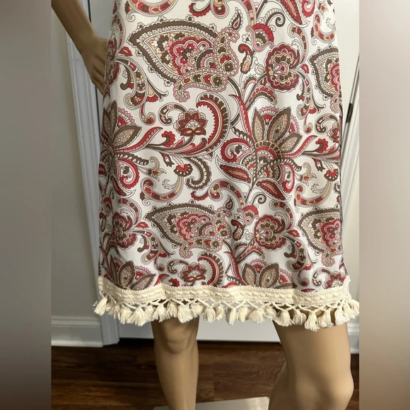 NWT-Boho Paisley Print Tassel Dress - Picture 3 of 5